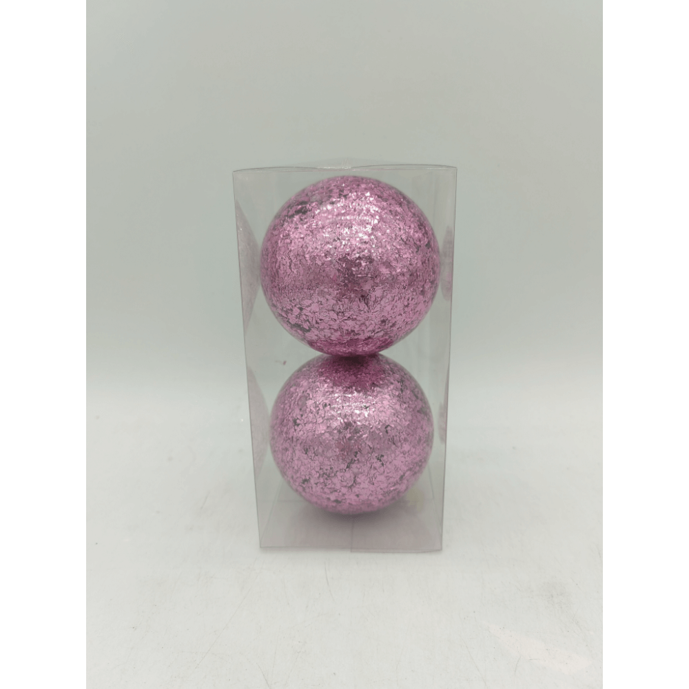 Oferte la Set 2 globuri decorative de Craciun, plastic, violet satinat, 10 cm