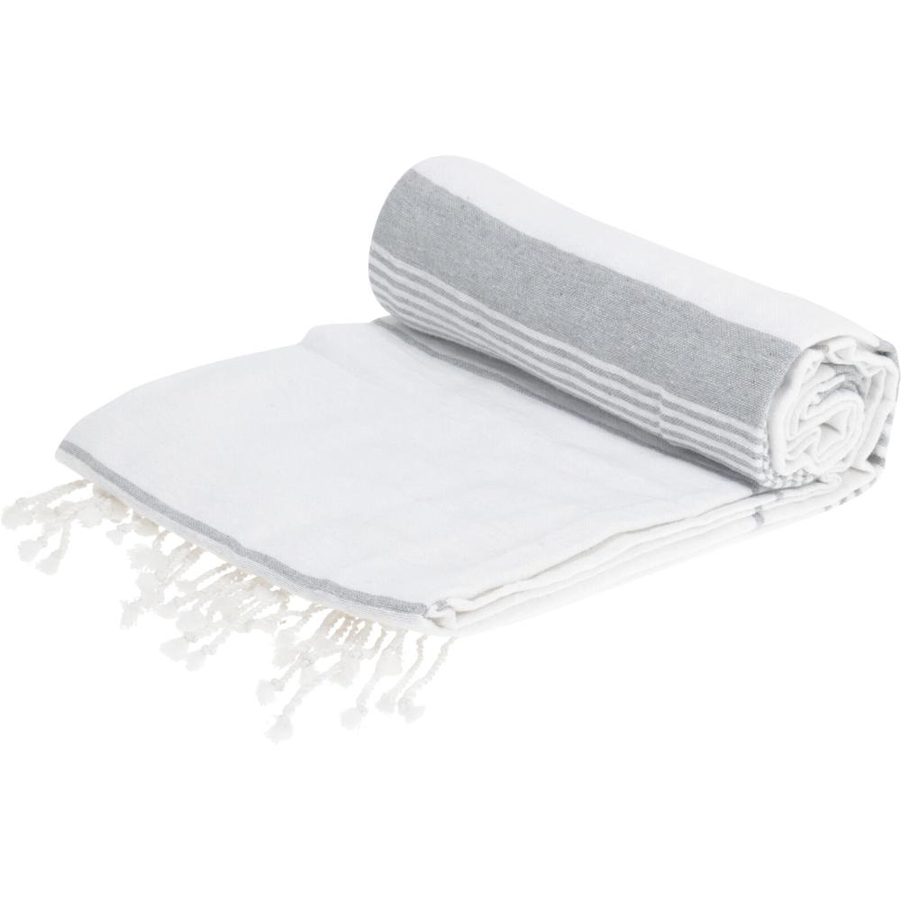 Oferte la Pled Hamman, cu franjuri, poliester, gri, 150 x 220 cm