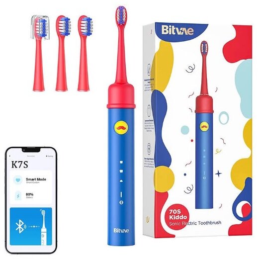 Oferte la Periuta De Dinti Sonica Cu Aplicatie Pentru Copii Set De Varfuri BVK7S Albastru