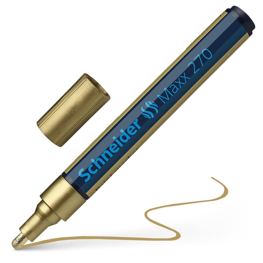 Oferte la Marker permanent Schneider, varf rotund, 3 mm, cu vopsea aurie
