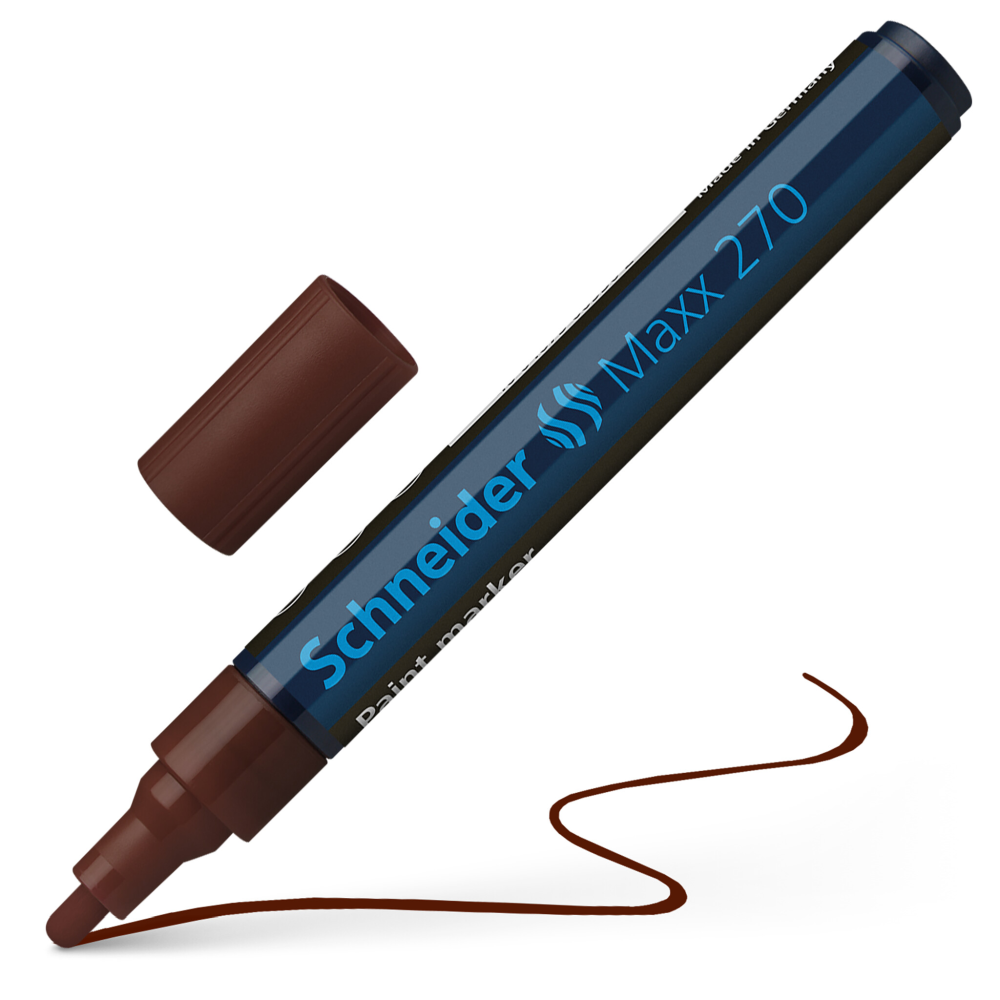 Oferte la Marker permanent Schneider, varf rotund, 3 mm, cu vopsea maro