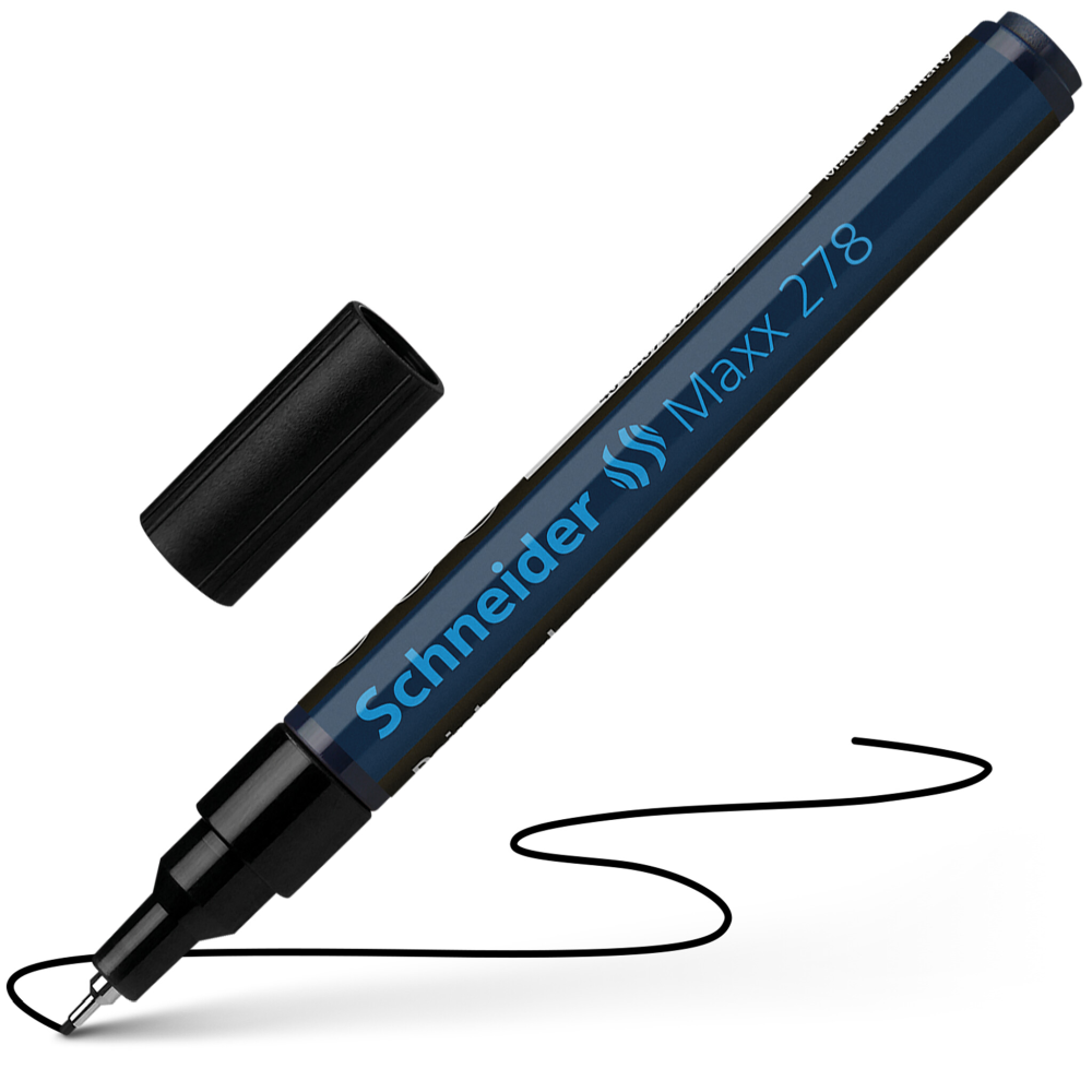 Oferte la Marker permanent Schneider, varf subtire, 0.8 mm, cu vopsea neagra