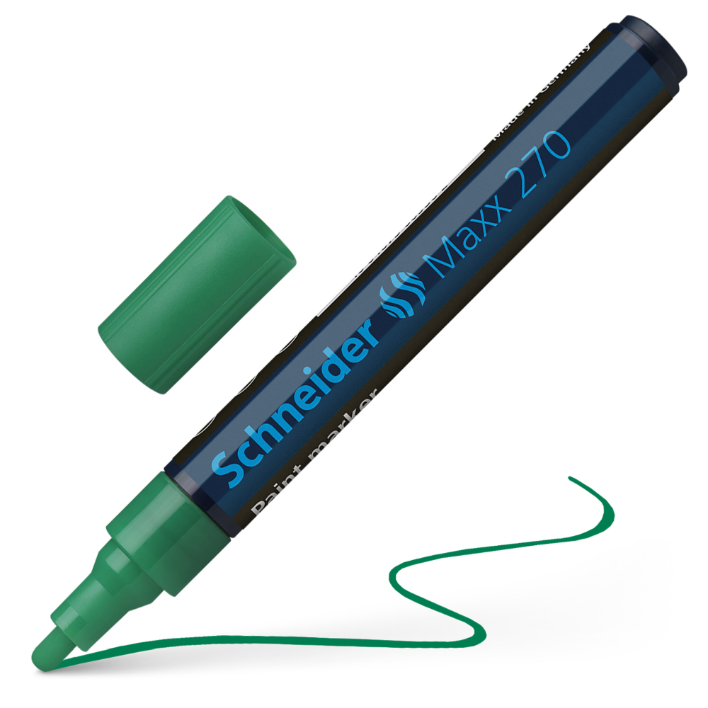 Oferte la Marker permanent Schneider, varf rotund, 3 mm, cu vopsea verde 270