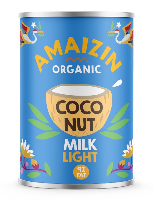 Oferte la Lapte de cocos light bio 9% grasime, 400ml Amaizin