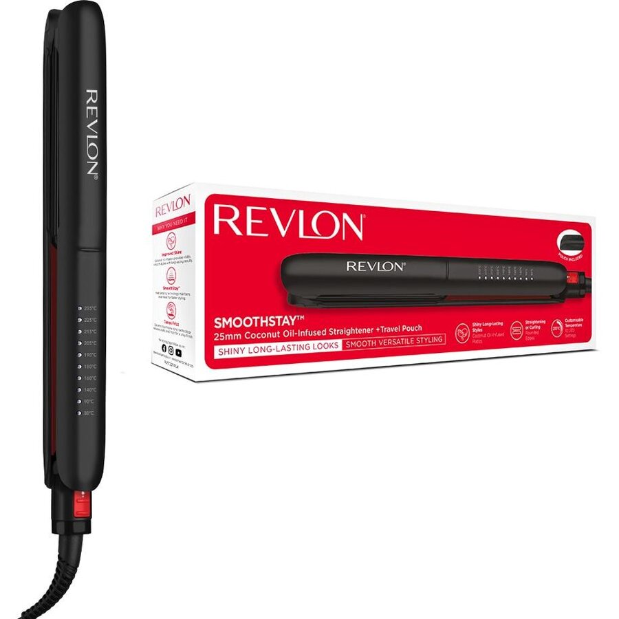 Oferte la Placa de Indreptat Parul SmoothStay RVST2211PE Infuzie cu Ulei de Cocos 25Mm 10 Trepte de Temperatura Negru