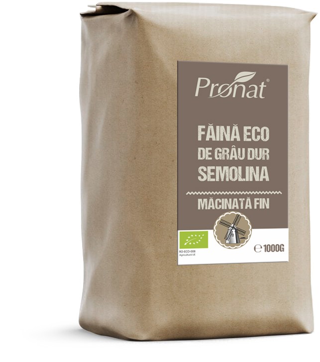 Oferte la Faina bio de grau dur Semolina macinata fin, 1Kg Pronat