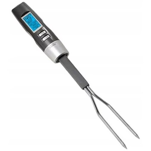 Oferte la Termometru Digital Pentru Carne Sonda Tip Furculita Cu Functie Dubla 6 Tipuri Carne 4 Nivele Preparare Afisaj Led Argintiu