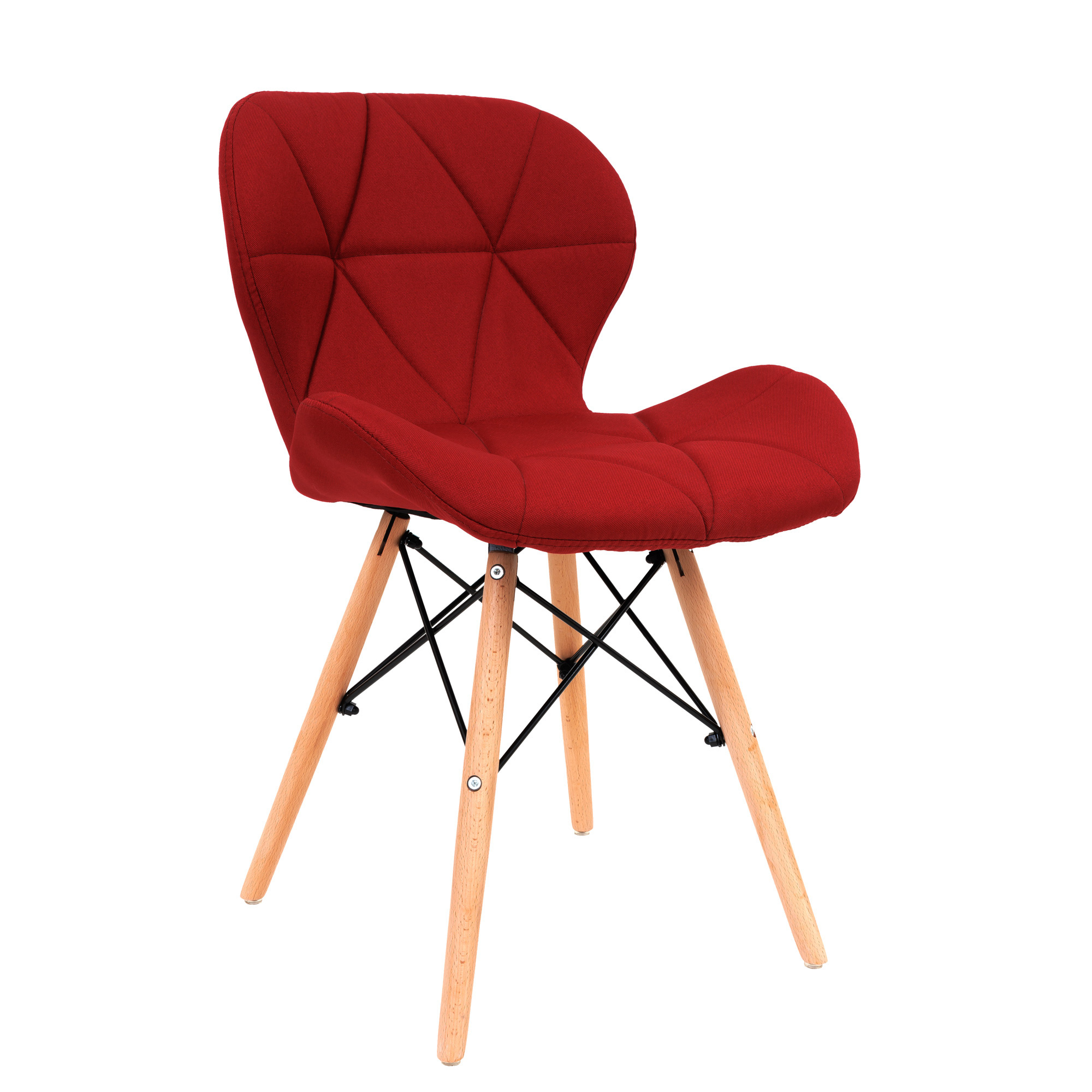 Oferte la Scaun bucatarie / living Eliza, tapitat, textil, cadru de lemn, rosu, max. 110 Kg., 73 x 47 cm