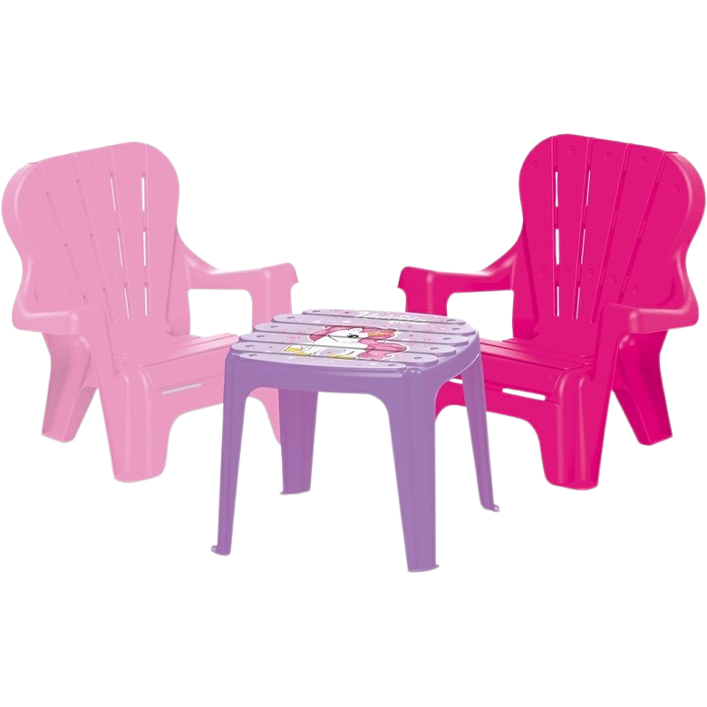 Oferte la Set de Masa cu Scaune Unicorn Varsta Recomandata +2 Ani Roz/Mov