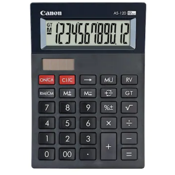 Oferte la Calculator de Birou AS-120 II Display 12 Cifre Alimentare Solara si Baterie Negru