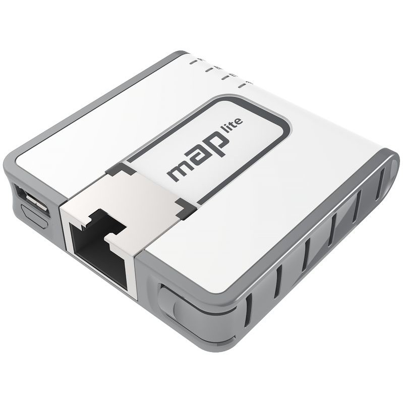 Oferte la MikroTik mAP lite RouterOS L4 64MB RAM, 1xLAN, 802.11b/g/n, PoE in 802.3at or 5V