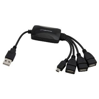 Oferte la ESPERANZA EA114 Hub 4 Porty USB 2.0 - 3 x USB, 1 x miniUSB.