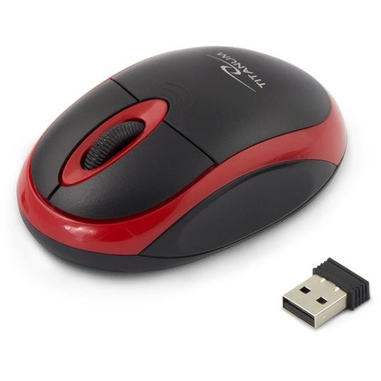 Oferte la Mouse TITANUM TM116R Wireless Optical Mouse 3D VULTURE | 2.4 GHz| 1000 DPI| 3D| Negru/Rosu