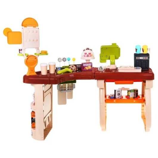 Oferte la Supermarket pentru Copii 52 Piese Sunete si Lumini Casa de Marcat Bani Falsi Espressor 3 Ani Multicolor