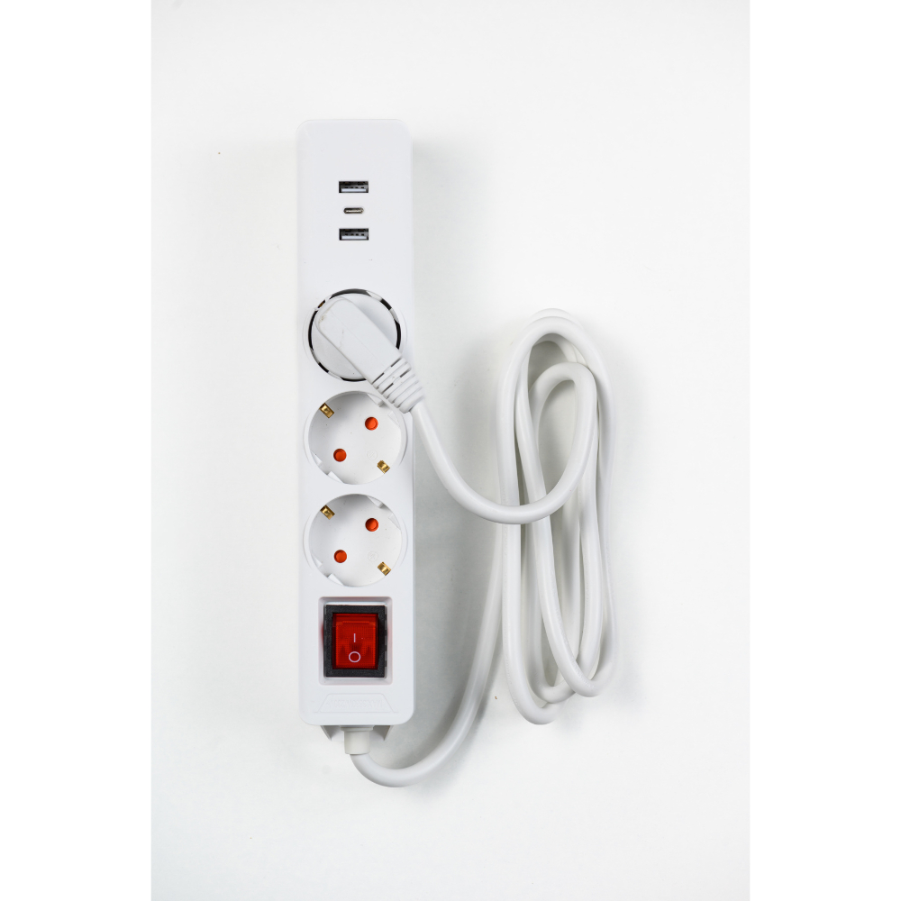 Oferte la Prelungitor cu 3 prize Schuko si 2 prize USB A + 1 USB C Strohm, cablu 3 x 1.5 mm, IP20,  protectie copii, alb, 1.5 m