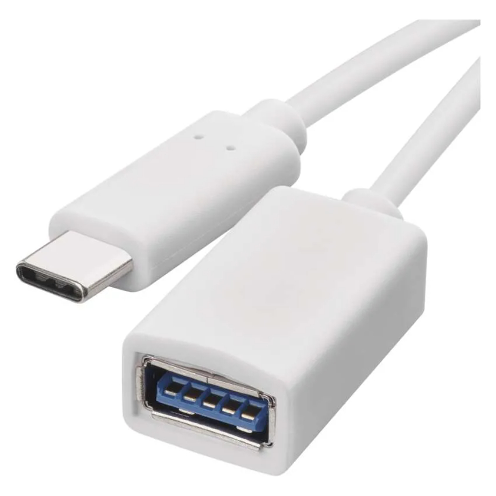 Oferte la Cablu de date USB A 3.0 - USB C 10 Gbit/s, pvc, alb, 15 cm