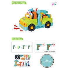 Oferte la Camion Plin Cu Scule Al Micului Mecanic Cu Lumini Si Sunete Multicolor