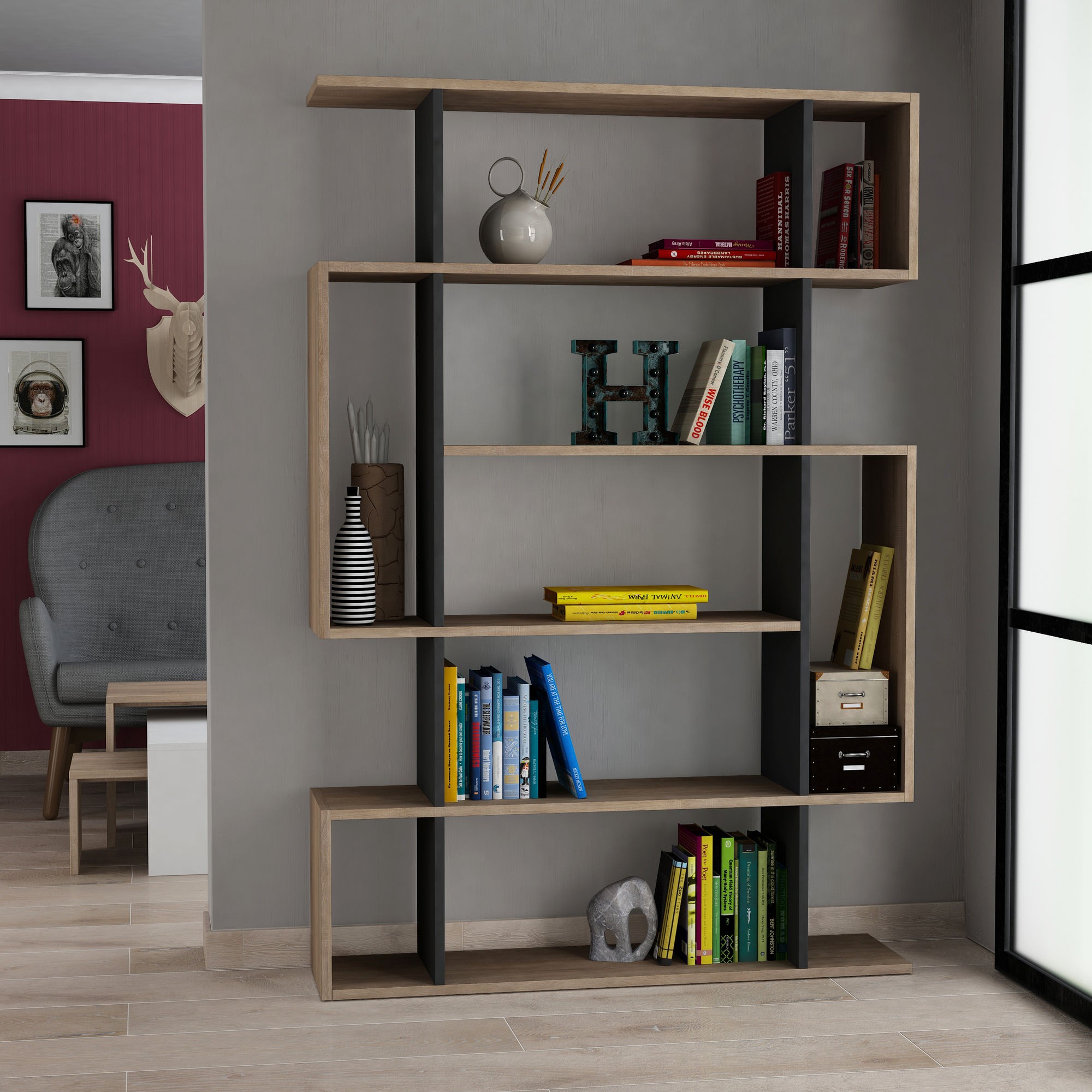 Oferte la Raft Mito - Sonoma Oak, Anthracite 110 X 161 X 25.5