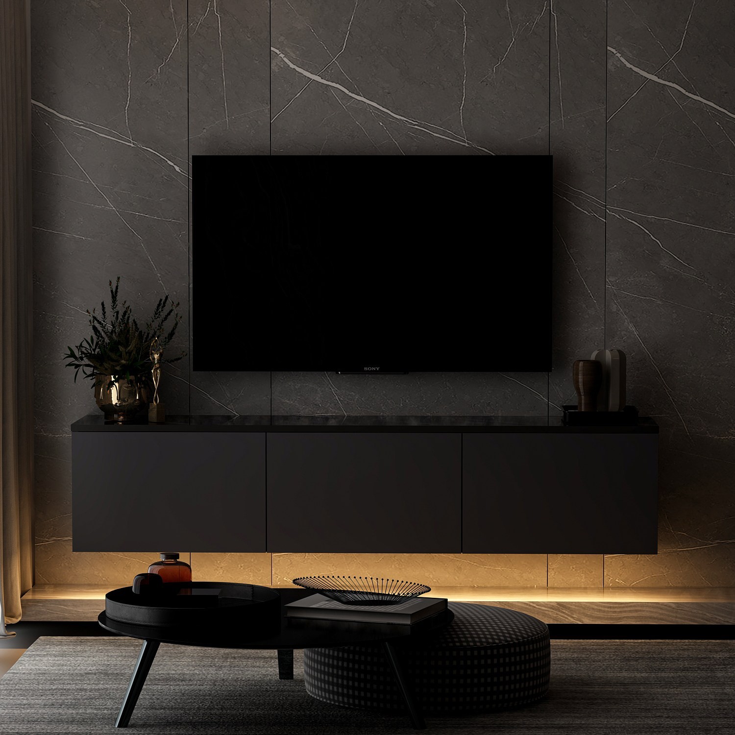 Oferte la Comoda TV 160 X 35 X 32 Neon Illuminated - Anthracite