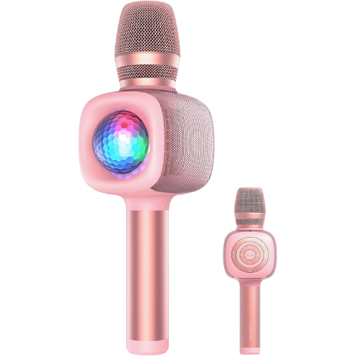 Oferte la Microfon Wireless Bluetooth Iluminare Bopmen Star 10 Roz