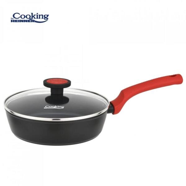 Oferte la Tigaie Aluminiu Forjat+Capac 24X6.5Cm Rosu-Negru