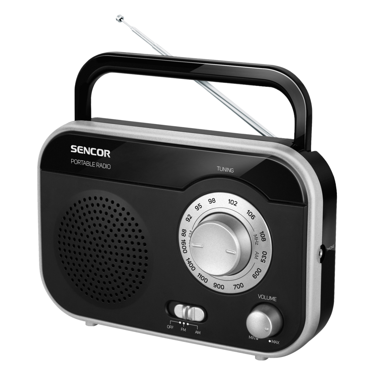 Oferte la Aparat radio SRD210BS, portabil, 1W RMS, negru/ argintiu