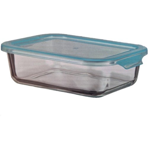 Oferte la Caserola Sticla Borosilicata Capac Termorezistenta Depozitare Alimente Fresh 1.5L Albastru/Transparent