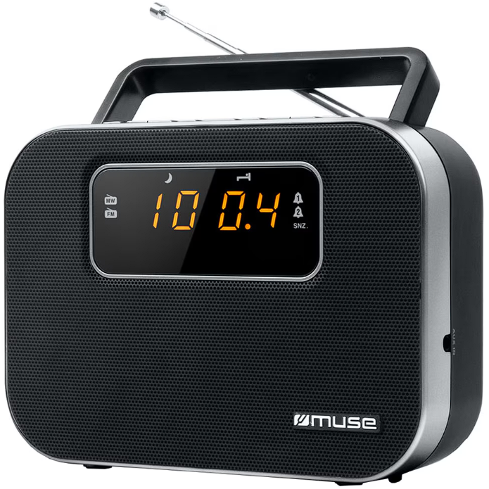 Oferte la Radio M-081R 2-band PLL LED Portabil  Dual-Alarm Boxa Frontala Negru