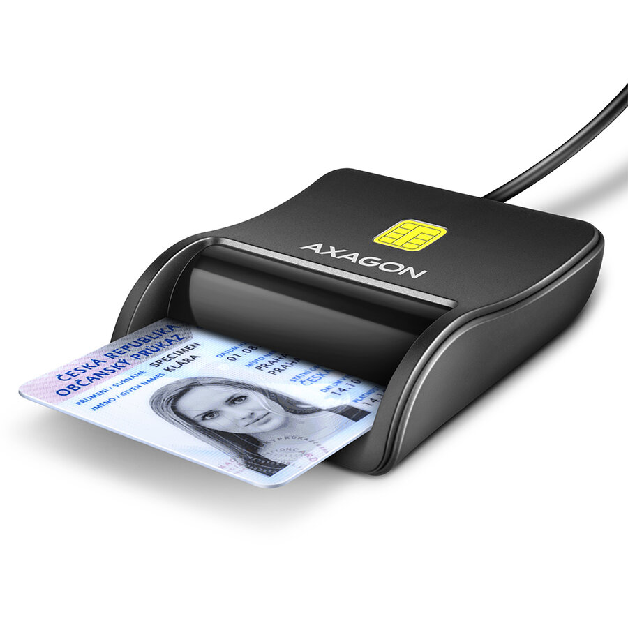 Oferte la Cititor Electronic Carti de Identitate CRE-SM3N Smart Card FlatReader Negru