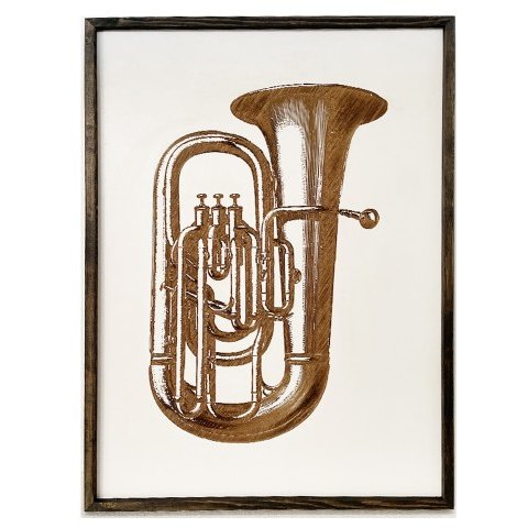 Oferte la Tablou Deco Art Rama Lemn Design Trompeta 70 x 50cm Maro / Alb