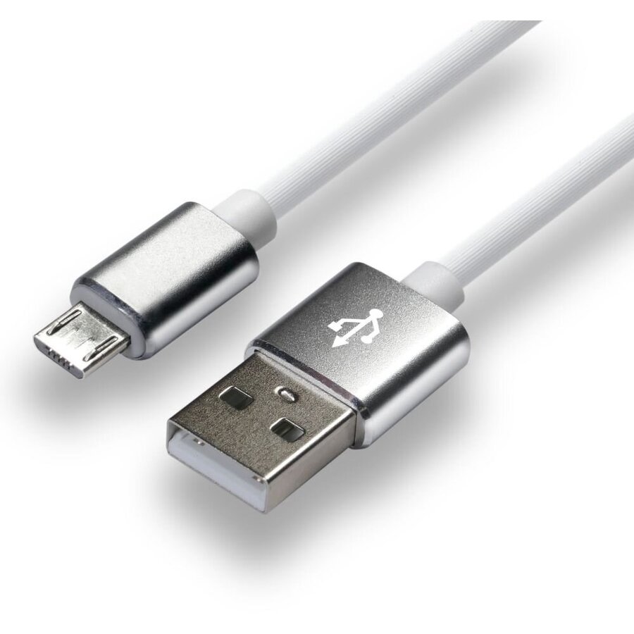 Oferte la Cablu Date/Incarcare USB Micro USB 1m Incarcare Rapida Silicon Alb