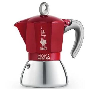 Oferte la Cafetiera pentru Plita cu Inductie Bialetti Moka Induction Pot 6tz 0.3L  Rosu/Argintiu