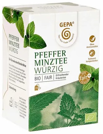 Oferte la Ceai de menta bio si fairtrade, 34g 20 pliculete a 1,7g Gepa