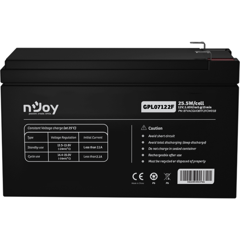 Oferte la Acumulator UPS BTVACGUOBTF2FCW01B  GPL07122F Long Life   12V  7A   26W
