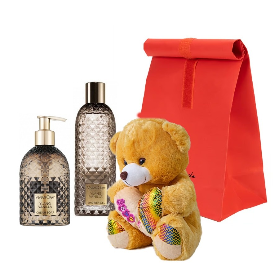 Oferte la Set Teddyglow cu ursulet de plus, Sapun lichid, 300 ml si Gel de dus, 300 ml