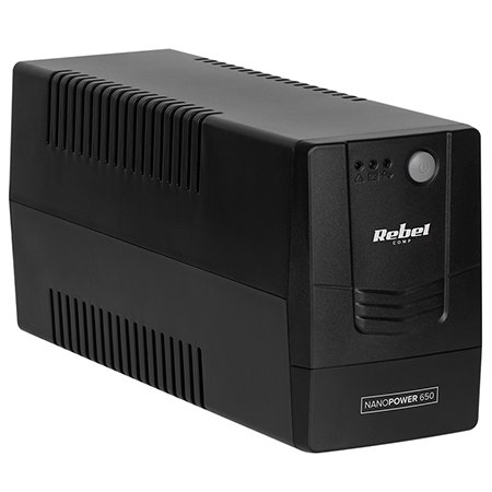 Oferte la UPS REBEL Nanopower 650, 650VA/360W, include un acumulator 12v 7Ah