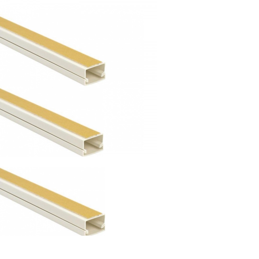 Oferte la Set 10 bucati canal cablu PVC alb cu adeziv 12x12mm 2M/buc SpotVision KO-C12X12A
