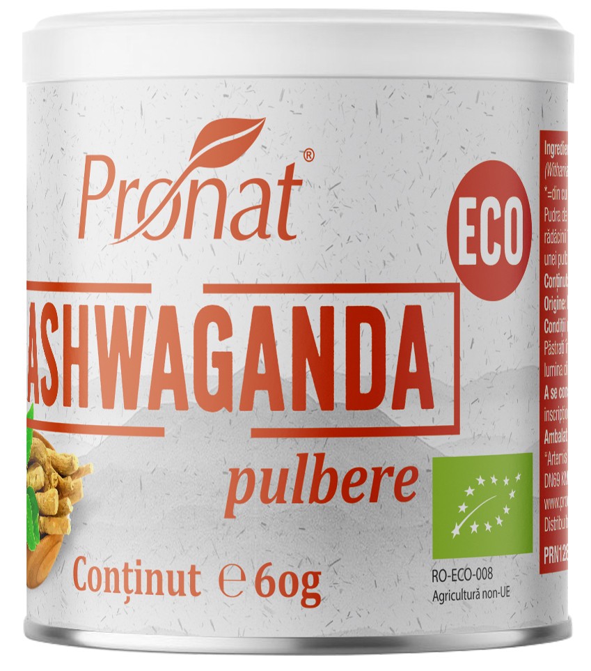 Oferte la Ashwaganda bio pulbere, 60g Pronat