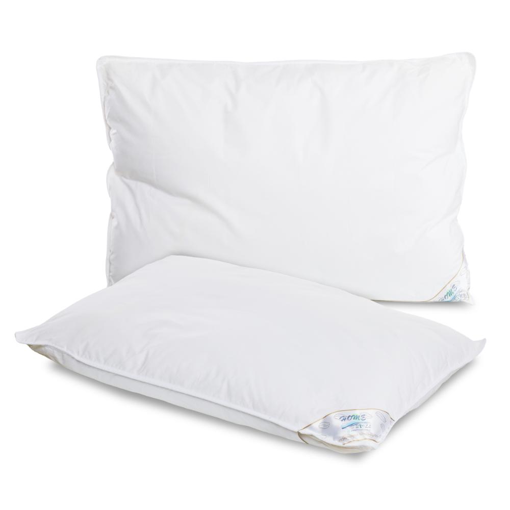 Set 2 perne cu puf si pana de rata, alb, 50 x 70 cm