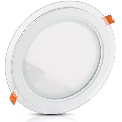 Panou LED rotund incorporabil 18W 4000K alb neutru, sticla V-TAC SKU-6281