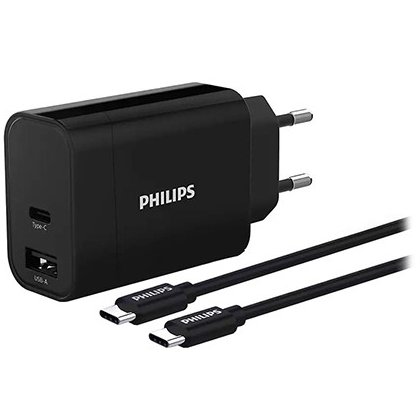 Oferte la Incarcator retea USB A si TIP C rapid 30w PHILIPS PH-DLP2621C/1, cablu 1m