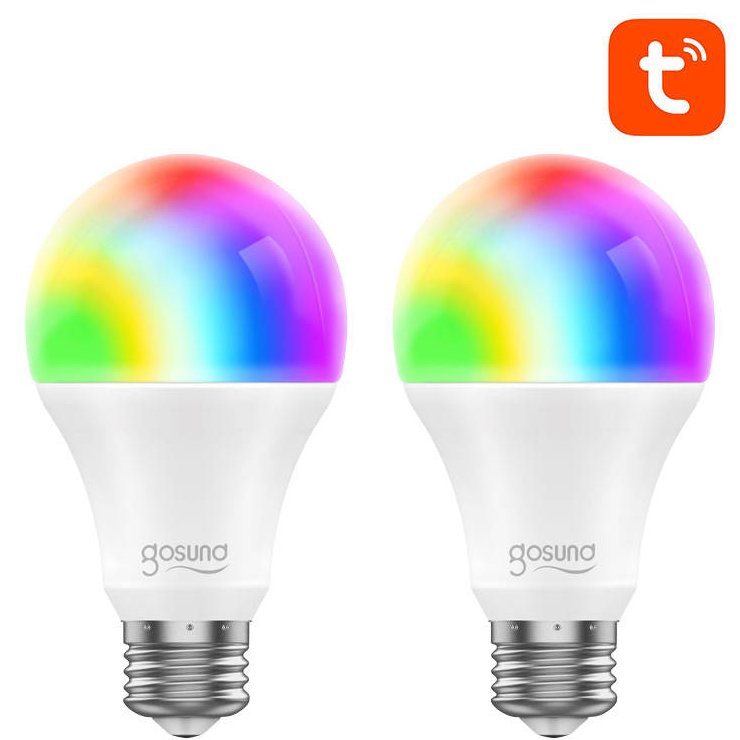 Oferte la Bec inteligent WiFi RGB LED Gosund WB4-2 E27 Tuya (2 bucati), 8W, 800lm 6972391289040