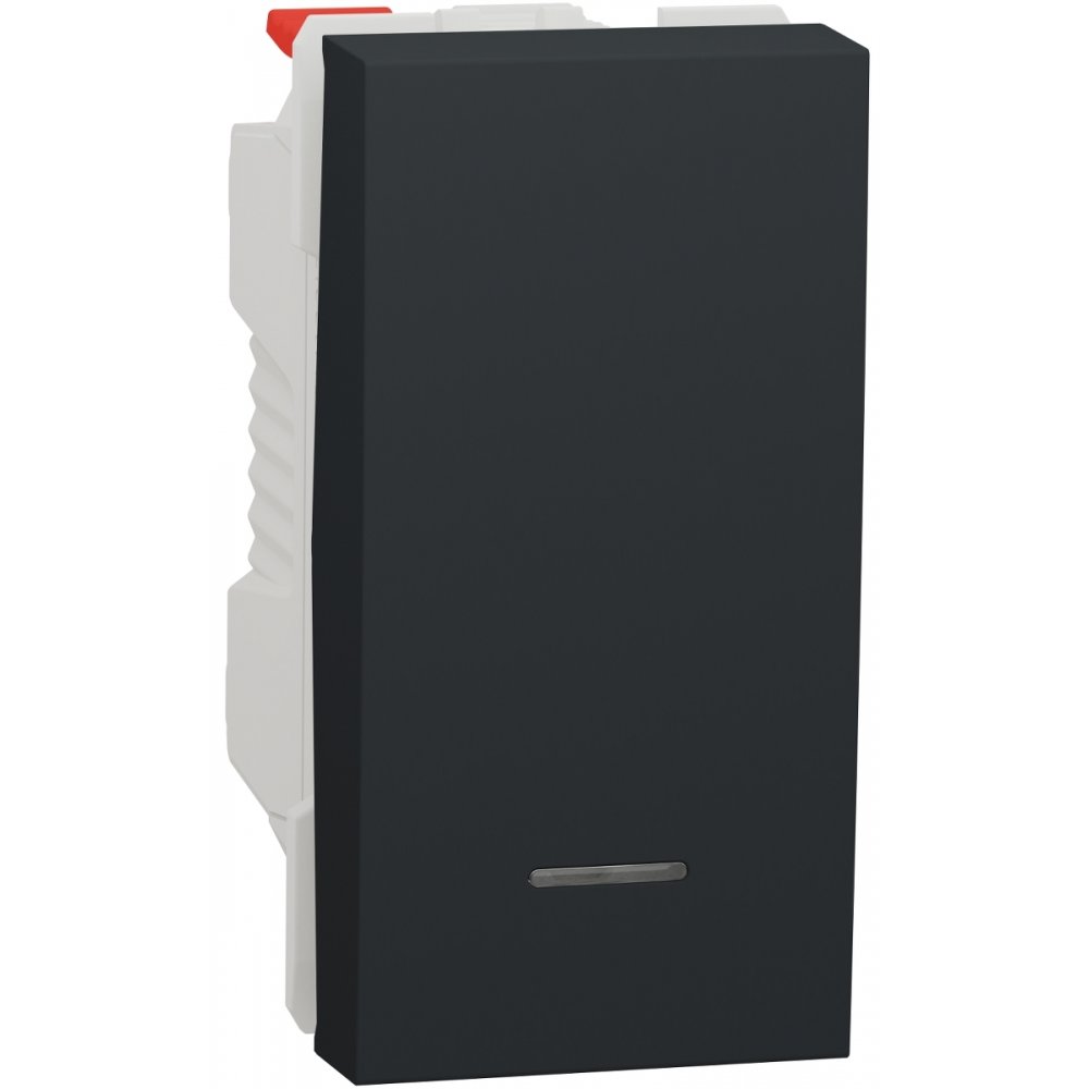 Intrerupator revenire 10A 1 modul cu indicator luminos Schneider Noua Unica NU310654N, antracit