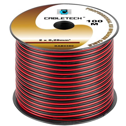 Oferte la Cablu difuzor din cupru, 2 x 0.2 mm2, culoare negru-rosu, rola 100m KAB0380