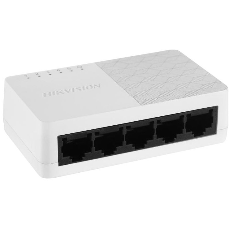 Oferte la Switch 5 porturi Hikvision DS-3E0105D-E; L2, Unmanaged, 5 10/100 Mbps adaptive Ethernet ports, Plug & play, Support ADI/ADIX