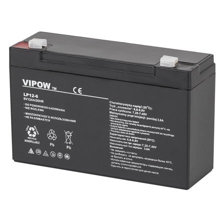 Oferte la Acumulator gel plumb Vipow 6 V / 12 Ah BAT0201