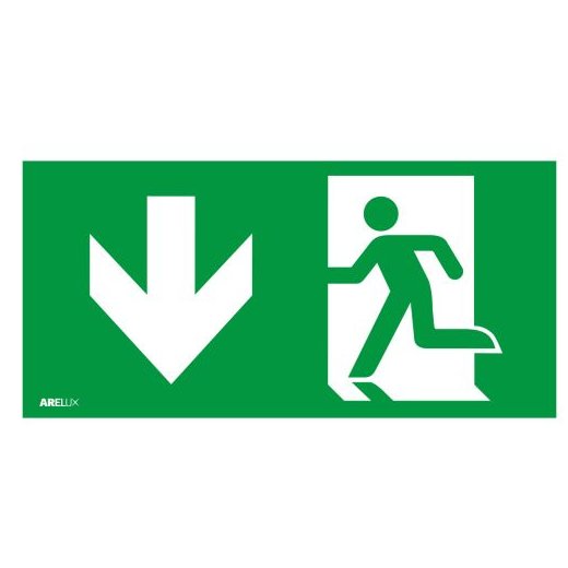Pictograma pentru a indica directia de evacuare in jos Arelux AW60AD