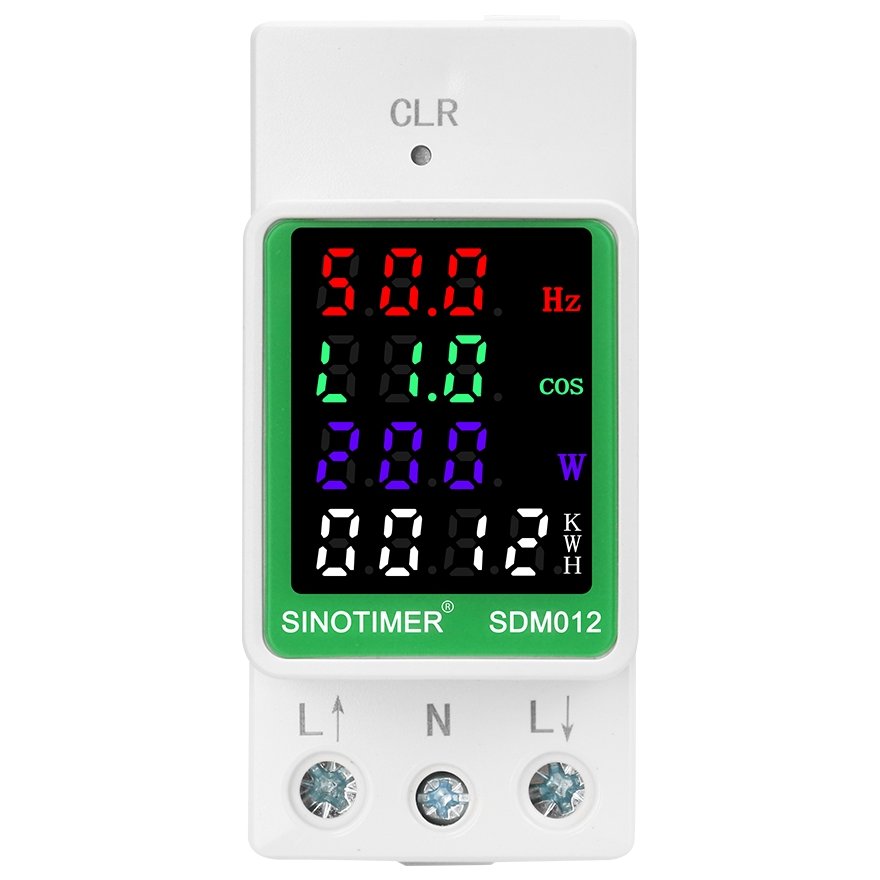 Contor monofazat de energie electrica, Sinotimer, 50-300V, 100A, display led, functie resetare, iluminat, SDM012-2