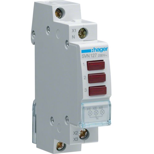 Lampa semnalizare 230V 3 x rosu Hager SVN127