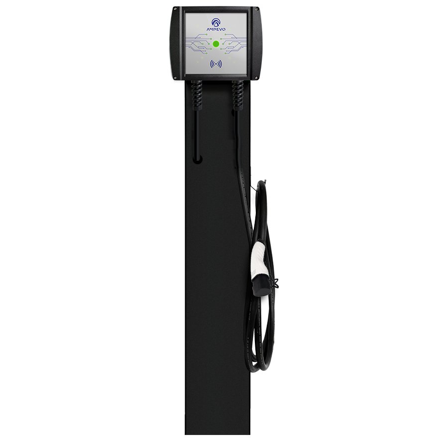 Oferte la Kit suport metalic + statie incarcare masini electrice, 22 kW, trifazata, cablu Type 2, curent setabil 8-32 A, aplicatie mobila RFID Ampevo AMP322T2GC